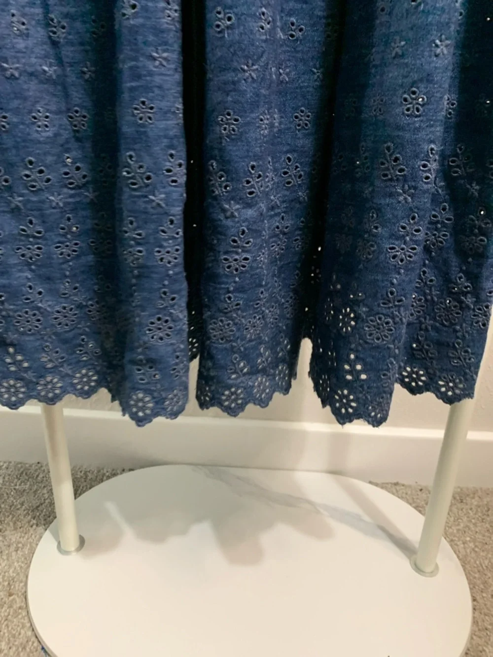 GAP Blue Eyelet Smocked Maxi Dress - Picture 6 of 11